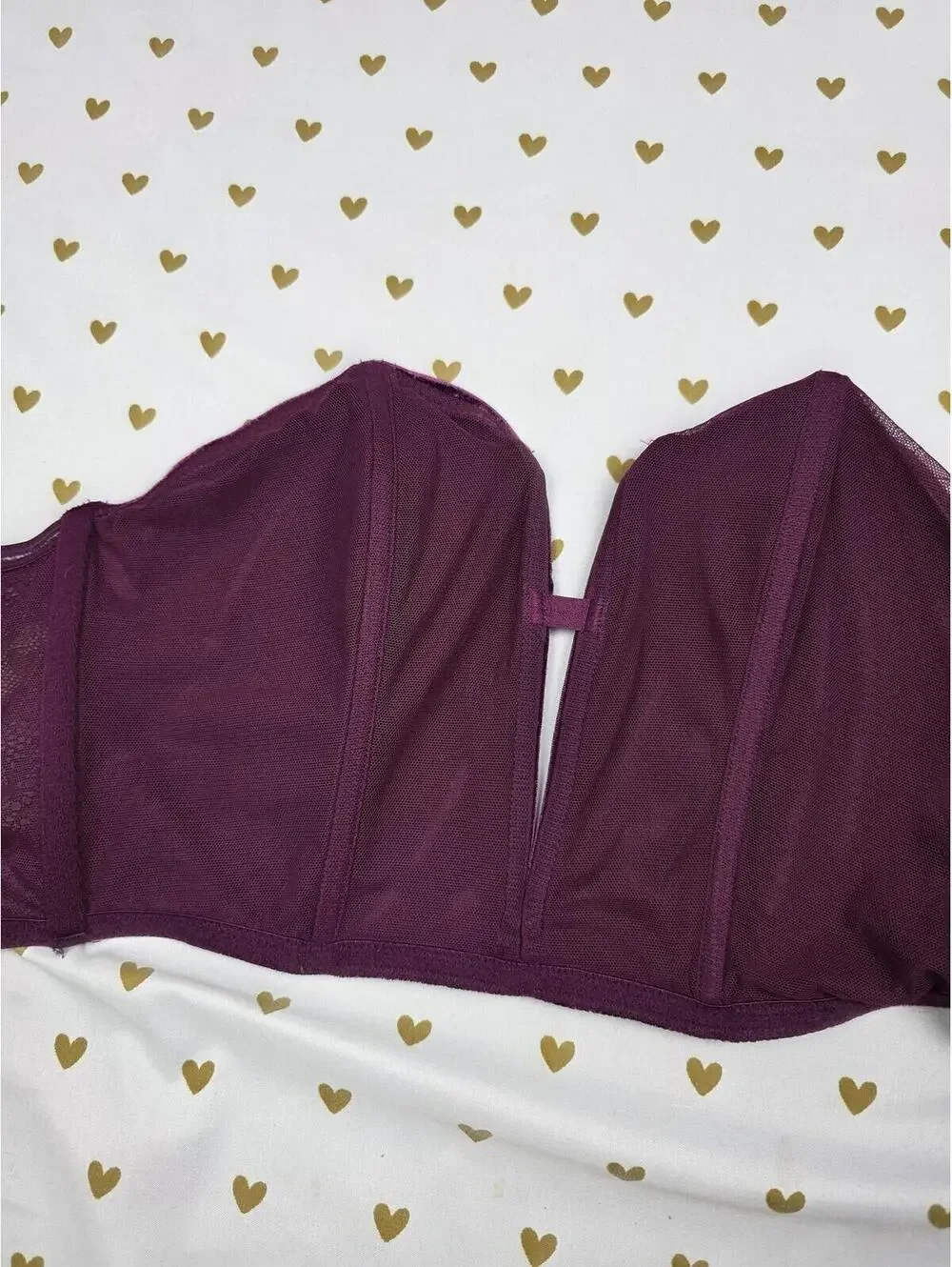 Victorias Secret Velvet Strapless Push Up bralette Purple Dream Angels SMALL - Picture 4 of 6